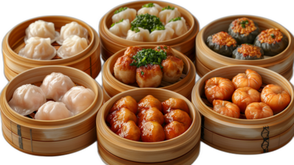 steamed dim sum assortment har gow