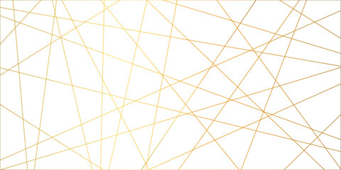 Abstract geometric random chaotic lines background. luxury modern technology concept diagonal line. geometric pattern square and triangle line shape. golden stripe paper texture, minimal vector line.