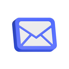 Email massage blue 3d rendering