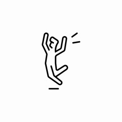 man jumping celebration icon sign vector