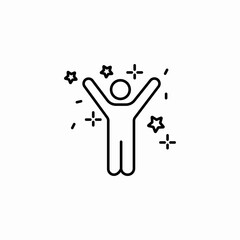 victorious sparkling person icon sign vector