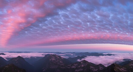 Dramatic Cloudscape Over Mountains