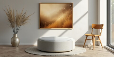 Fototapeta premium Modern Living Room with Art and Natural Light 