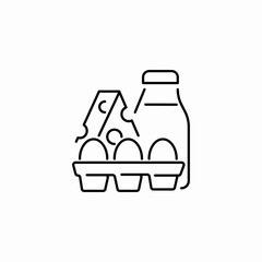 dairy eggs cheese icon sign vector