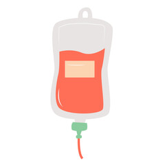 Drip Bag with Red Liquid for Medical Treatment