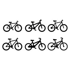 Fototapeta premium Bicycle icon set collection in flat design style