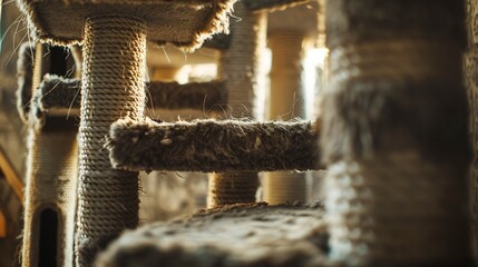 A photo of a cat tree with multiple levels.