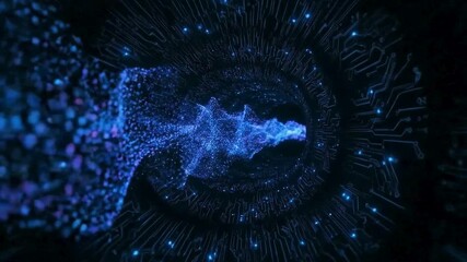 abstract blue background with binary code - Powered by Adobe