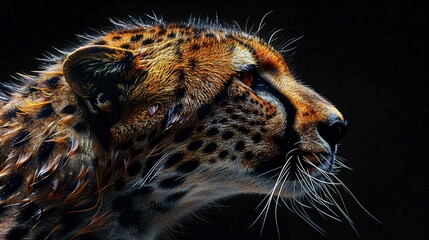 A photo of a cheetahs tear-like facial marking