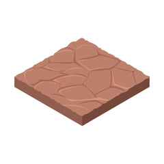 Stylized Isometric Cracked Earth Surface Illustrating Desert Terrain, Dryness, and Environmental Issues