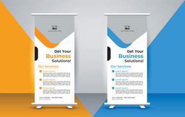 Professional corporate roll up banner template with editable file