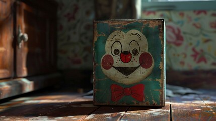 A photo of a classic jack-in-the-box toy.