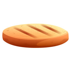 Round Grilled Patty Isolated on White Background - Delicious Food Illustration