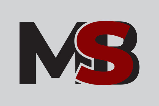 Bold Overlapping Monogram Logo MSB in Black and Red