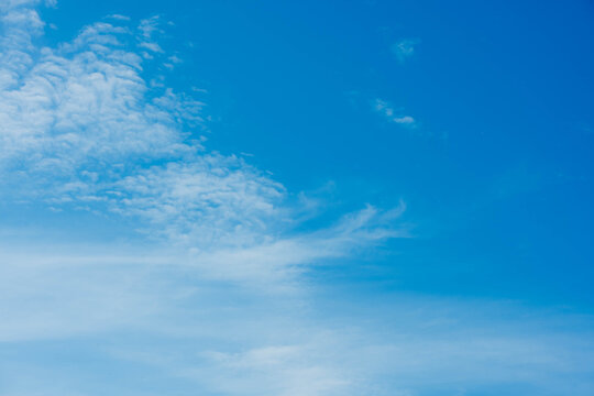 Summer blue sky with a few clouds