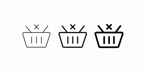 basket remove item icon sign vector