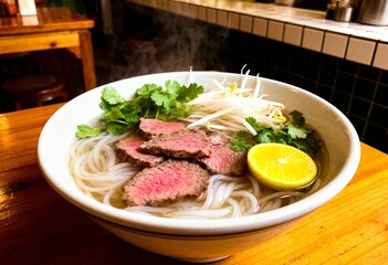 Traditional Pho Vietnamese Noodle Soup