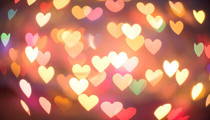 ハート型ボケとキャンディカラーの光粒