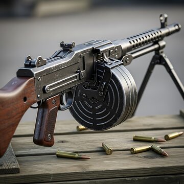 DP-28 Light Machine Gun - A Detailed View of Soviet Firepower.
