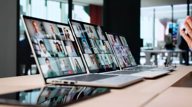 Woman Leading Online Business Conference Webinar Meeting