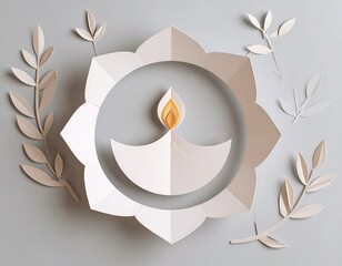 Fototapeta na wymiar Cutting Paper Craft for Diwali Decoration