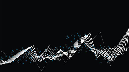 Vector art of abstract white lines and dots forming a graph on a
