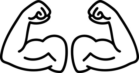 Double Biceps Icon Vector – Strong Muscle Arms | Gym Fitness Logo