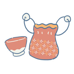 お猪口とお猪口入れのイラスト