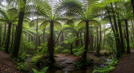Lush Fern Forest - A Serene and Verdant Landscape.