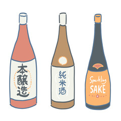 日本酒の瓶のイラスト