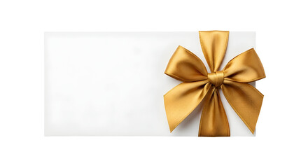 Elegant Gold Ribbon Bow on White Gift Card Certificate Voucher Template