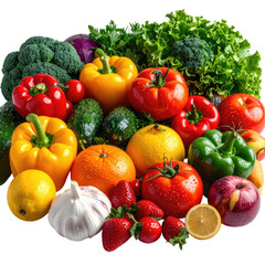 Colorful produce display, showcasing fresh fruits and vegetables