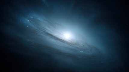 A captivating view of a galaxy, featuring swirling cosmic clouds and vibrant starlight against a deep space backdrop.