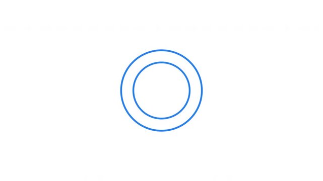 Blue outlined circle smoothly pulsating loading animation. Circular expanding, contracting in rhythmic pulse. Animated throbber on transparent background. UI design 4K video. Progress indicator