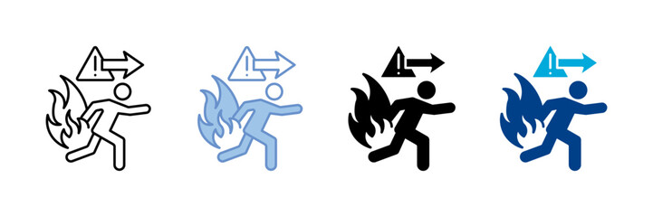 Evacuation Icon Set Multiple Style Collection