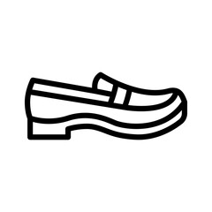Outline Drawing Of A Man's Black Loafer Shoe With A Transparent Background Ideal For Fashion And Footwear Graphics
