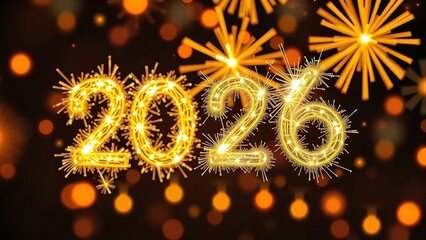 Sparkling Fireworks Display for New Year 2026