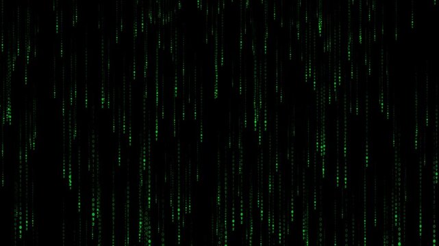 Coding animation with falling numbers. Full HD. 4K