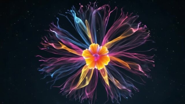 a flower with a combination of abstract colors