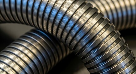 Close-up of Flexible Metal Conduit - Industrial Strength and Protection.