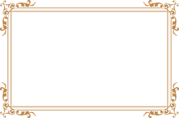 Vintage Ornate Rectangular Decorative Frame Border - Gold Scrollwork Design. 1084