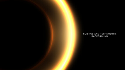 Glowing Solar Eclipse Gradient Background – Futuristic Science and Technology Banner with Light Ring Effect