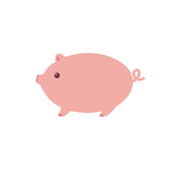 pink pig piggy illustration ブタのイラスト 手描き