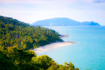 Beautiful beach and rocky scenery at Khao Phlai Dam, Khanom Beach-Southern Sea Islands National Park