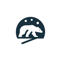 Arctic Bear Silhouette Emblem Design for Wildlife Preservation