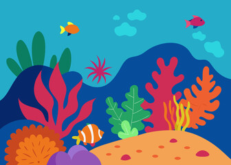 tropical ocean coral reef collage