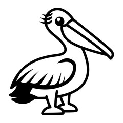 A doodle style icon showing stork bird