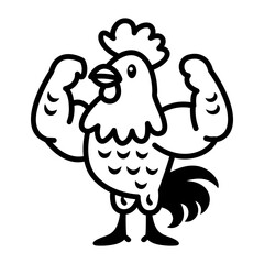 A doodle style icon showing rooster

