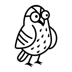 A doodle style icon showing an owl