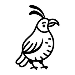 A sketchy style icon representing quail